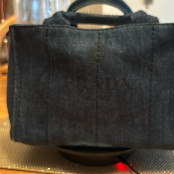 PRADA Canapa Denim Tote $675 - Picture 3 of 16